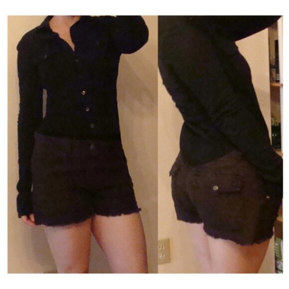 Free people rustic brown frayed hem shorts 8 casual  worn in style - Picture 2 of 5